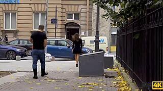 Hot girl gives a blow job to a man who is relaxing