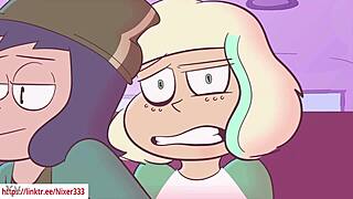 Animated hentai with lesbian and futanari action on the bus