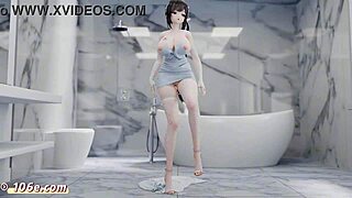 3D animated anime with nude dancing and shaking sounds