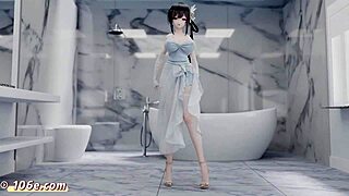 3D animated anime with nude dancing and shaking sounds