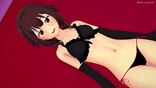 Adult Megumin in bikini ready for action in hotel