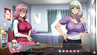 Huge monster cock fills cute tits in Futa fix
