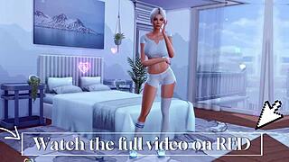 Seduced by a horny futanari stepmom in The Sims 4