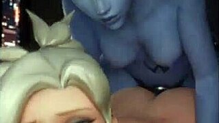Overwatch animated porn with anime-style action