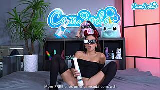 Cute teen spreads her hairless pussy and masturbates