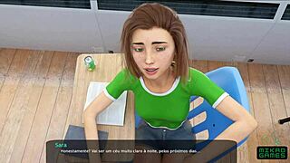 Beautiful stepsister Sara’s first anal scene in Milfy City episode 26