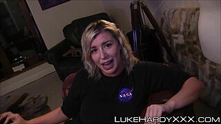 Beautiful European stepsis gets big cock on her cute face