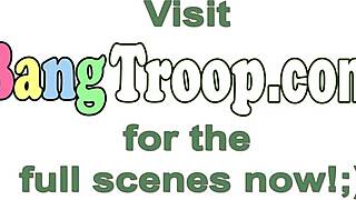 Gay orgy in the woods, military theme with rough sex