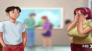 Sultry cartoon with hot animated girls in Summertime Saga: European vacation