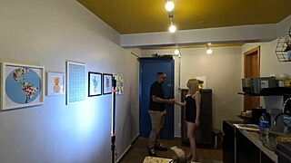 Slut's hardcore interracial and anal sex in the backstage of porn shoot