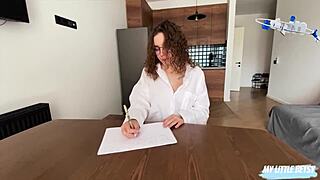 Hot milf teacher seduces 19-year-old student during exam