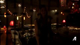 Anna Hutchinson in hot Australian TV show scenes with small booby and red hair