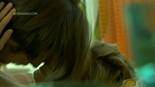 Anna Hutchinson in hot Australian TV show scenes with small booby and red hair