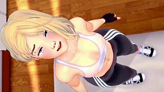 Gwen's tired of workouts, wants to play with a big cock