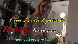 Horny blonde MILF teasingly pleases her lover at home