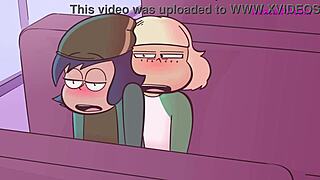 Hentai cartoon with Gumball and Darwin in a rather racy bus scene