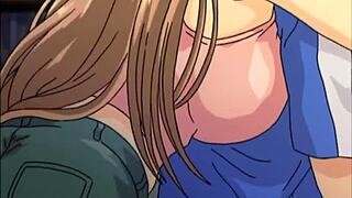 Beautiful big-breasted step-sister in a hot hentai video