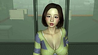 Beautiful anime sex in a 3D game with a realistic doll