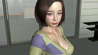 Beautiful anime sex in a 3D game with a realistic doll