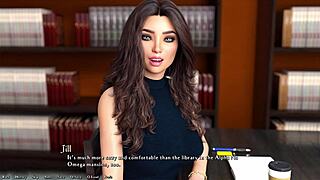 3D animated library date with a hot and wealthy babe