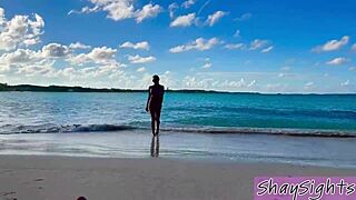 Horny cougar Shay's wild beach and hotel escapades