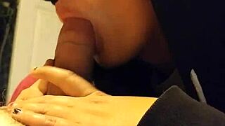 Step-sister gives a good blowjob to her step-daddy