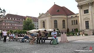 Public humiliation of a Spanish beauty with kinky bondage and domination