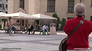 Public humiliation of a Spanish beauty with kinky bondage and domination