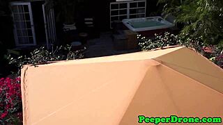 Lesbians caught in the act by a drone camera