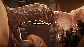 Lara Croft enjoys a deepthroat ride from a well-endowed German stud in this 3D hentai