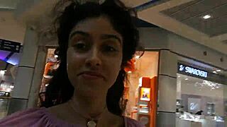 3 woman having sex in a shop in the mall