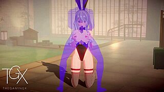 Beautiful anime woman in Japanese hentai game and other similar games