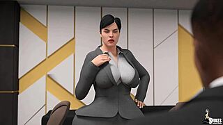 Beautiful wife gives blow job to get promotion at work