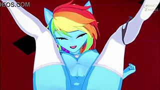 Groping and riding with Rainbow Dash in MLP