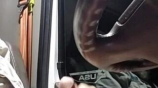 Hard cock with a cock ring, jerk off to cum