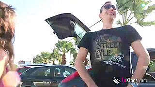 Young European sluts dancing and getting fucked in public