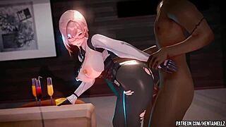 Beautiful student with large breasts gets her first anal experience in this anime