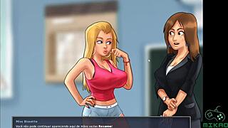 European teacher helps blonde student with French and more