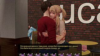 Beautiful hentai game with blonde babe Bound and Big tits