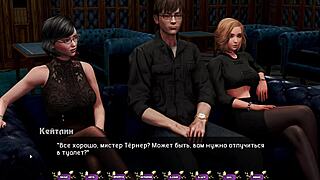 Beautiful hentai game with blonde babe Bound and Big tits