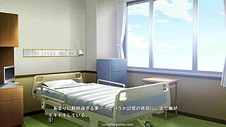 Cartoon adult movie: MILF nurse gives a hand job with rubber gloves in a hospital setting
