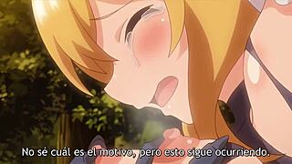Hentai with seductive woman and her trip to the spa in the animated world with monsters
