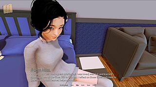 3D animated harem game with big breasted women in a hotel room