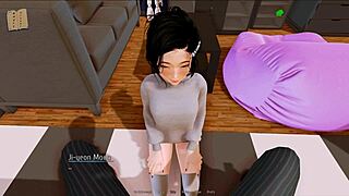 3D animated harem game with big breasted women in a hotel room