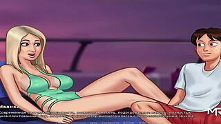 Steamy blowjob scene in a luxurious yacht in an animated porn movie