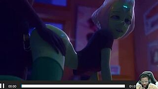 Big-boobed Peridot gets doggy-style fucked on a desk