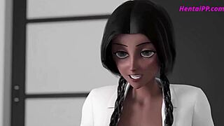 3D animated porn with a hot office theme and a futanari character