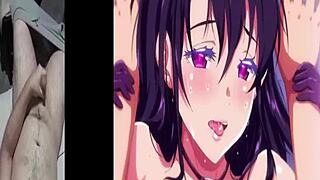 A mature woman seduces a younger man in this cartoon hentai