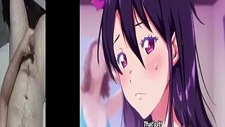 A mature woman seduces a younger man in this cartoon hentai