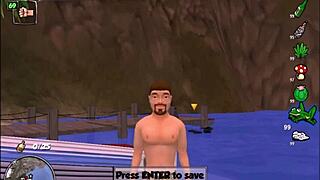 Anal sex and tit fucking with a videogame themed blowjob in Bonetown